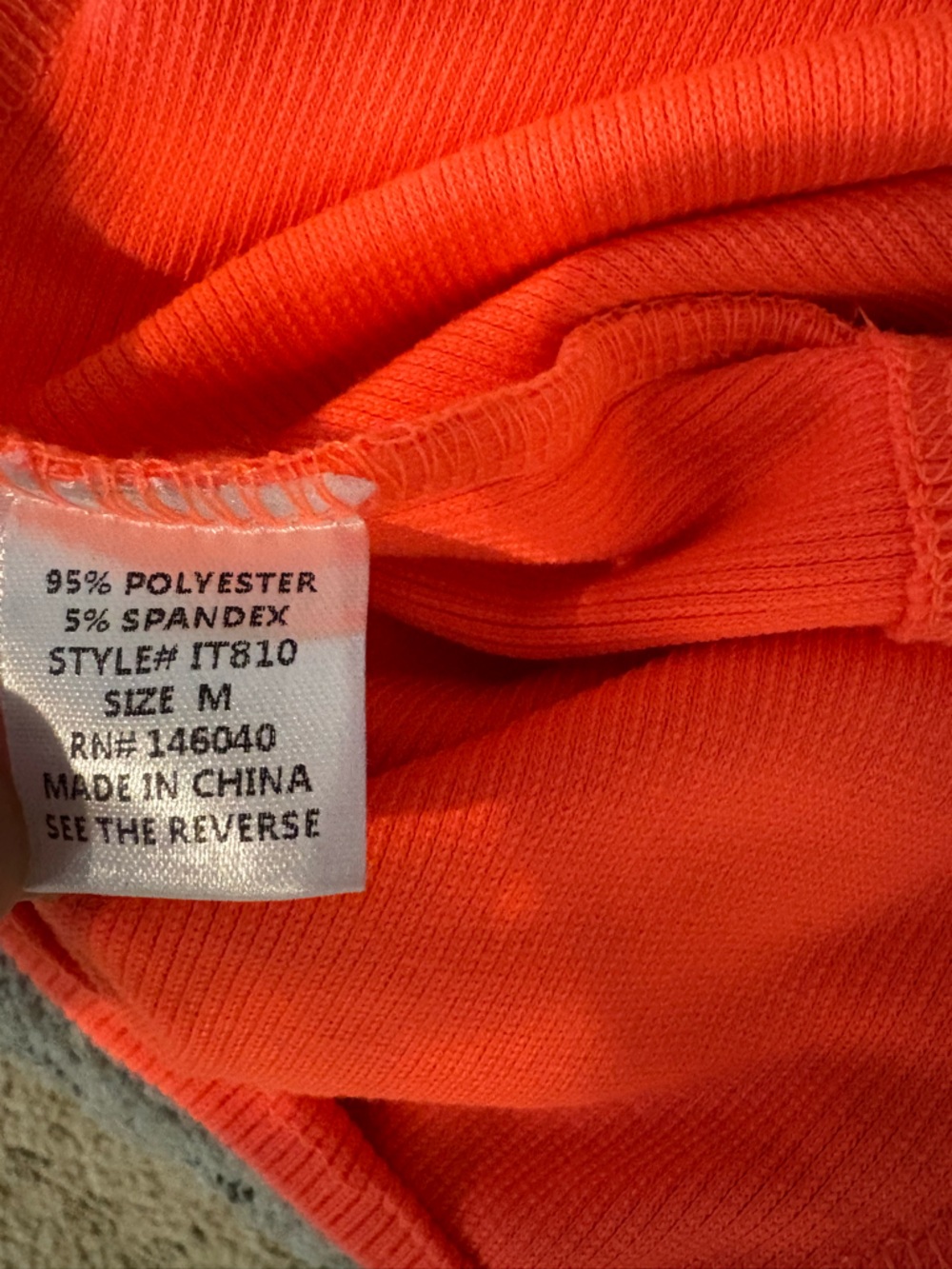Off-Shoulder Ribbed Crop Top - Orange - Picture 3 of 3